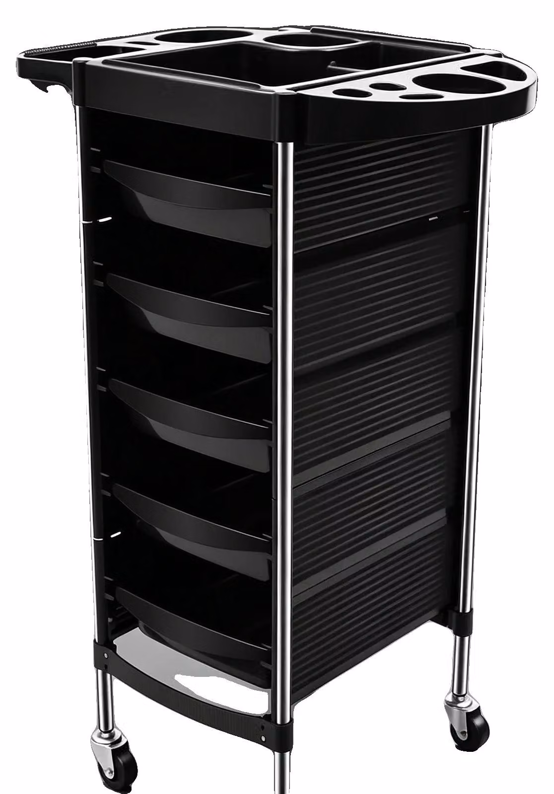 Carrello per parrucchiere, 6 ripiani, 5 cassetti, capacità massima di carico 8 kg, installazione a parete, stile classico