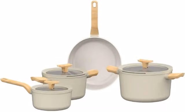 Set di pentole BergHOFF UQONIC DOWNDRAFT beige, 7 pezzi – 1