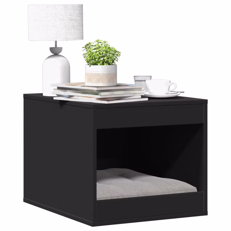 Recinto per lettiera per gatti vidaXL nero in MDF, L: 47 cm, P: 59 cm, H: 42 cm