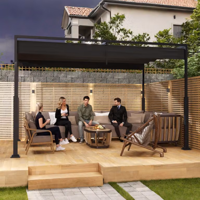 Pergola - Tettoia - Tettoia da giardino - Schermatura solare - Tettoia per patio - 3x3 metri - Alluminio