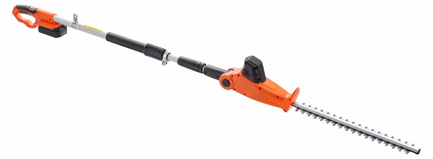 Tagliasiepi a batteria SucceBuy da 20 V, tagliasiepi elettrico con lunghezza di taglio di 457,2 mm, design telescopico da 187,5 a 238,5 cm per rami alti (batteria da 2,0 Ah e caricabatterie rapido inclusi)
