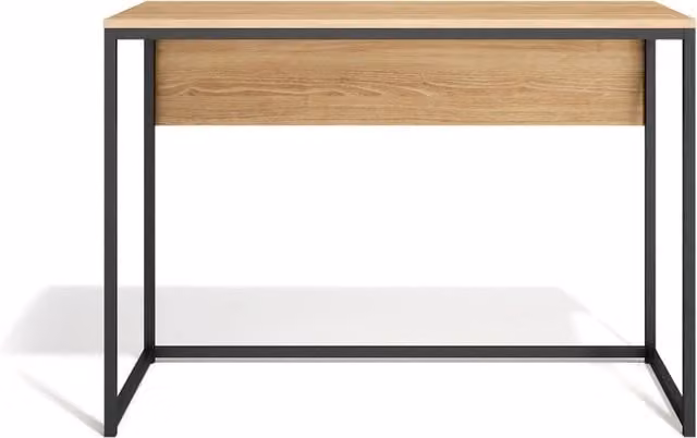 Scrivania Herdasa acciaio e effetto rovere dorato 75x105x52