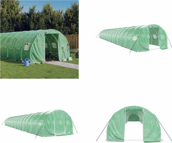 vidaXL Serra con struttura in acciaio Verde 54 m² 18x3x2 m - Serra - Serre - Polytunnel - Serra calpestabile