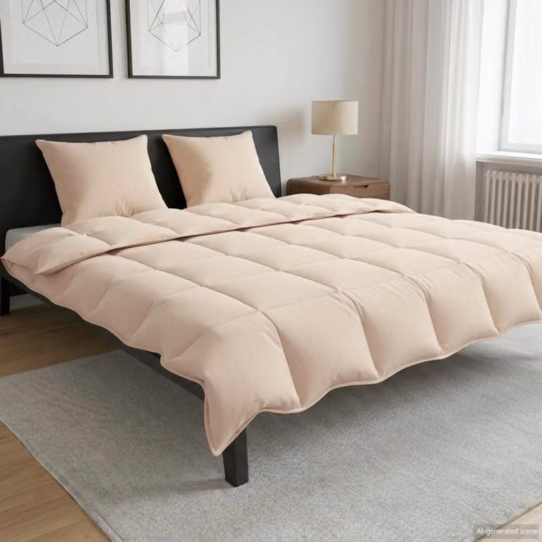 Piumone Completo Annuale vidaXL in Cotone e Kapok, Beige, L 240 x P 220 cm