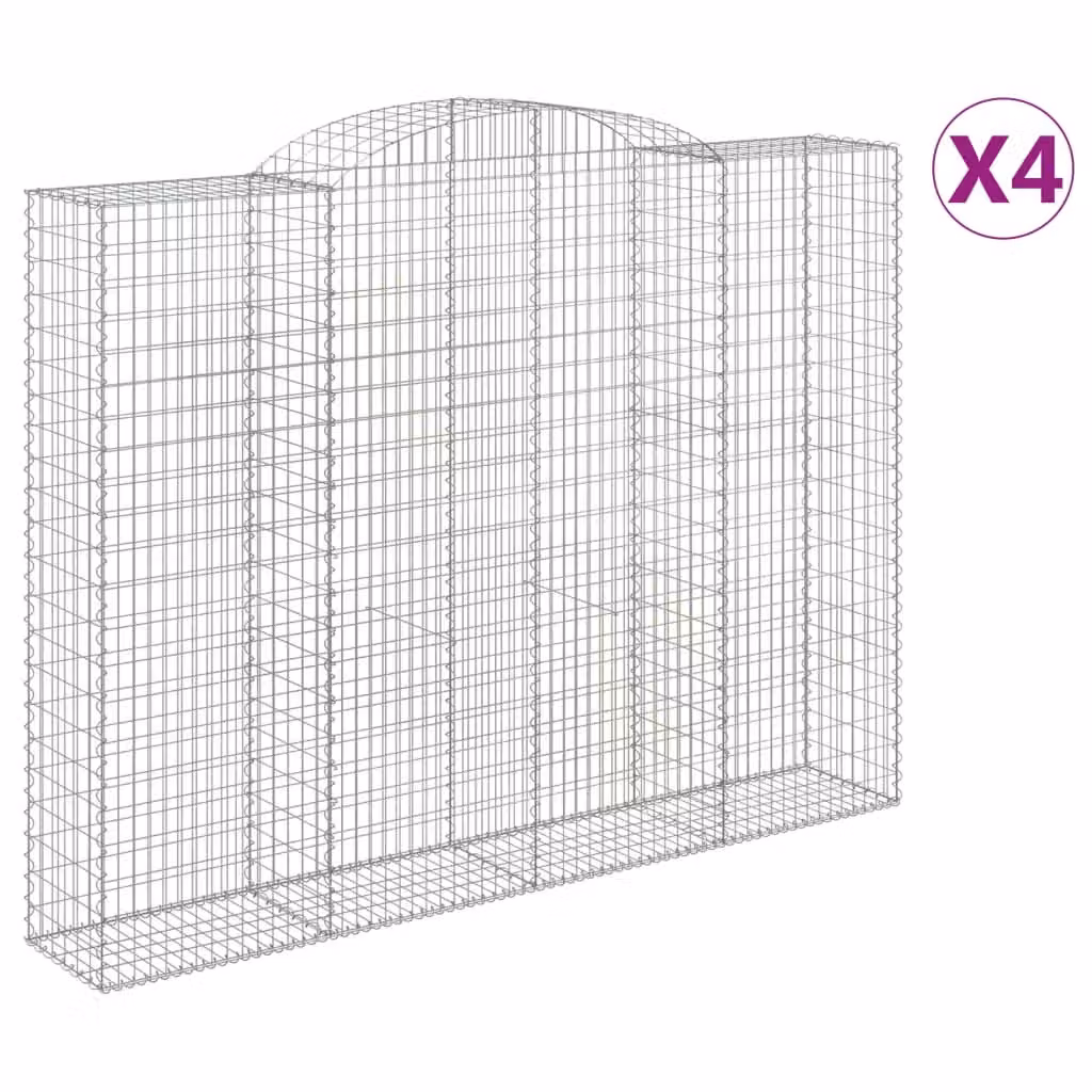 Cesti Gabbioni ad Arco 4 pz 300x50x220/240 cm Ferro Zincato