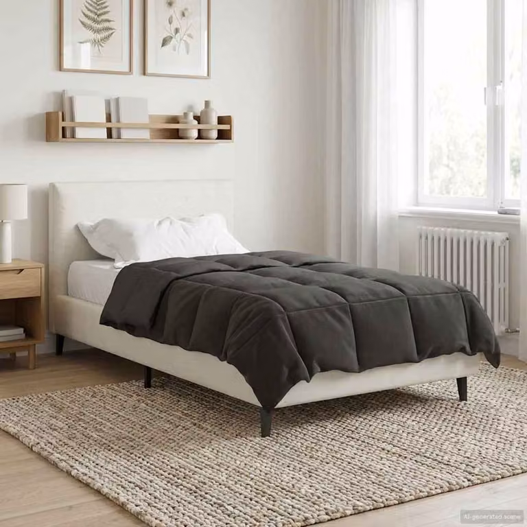 Piumone Completo Annuale 4 Stagioni vidaXL in Microfibra Antracite L: 135 cm x P: 200 cm