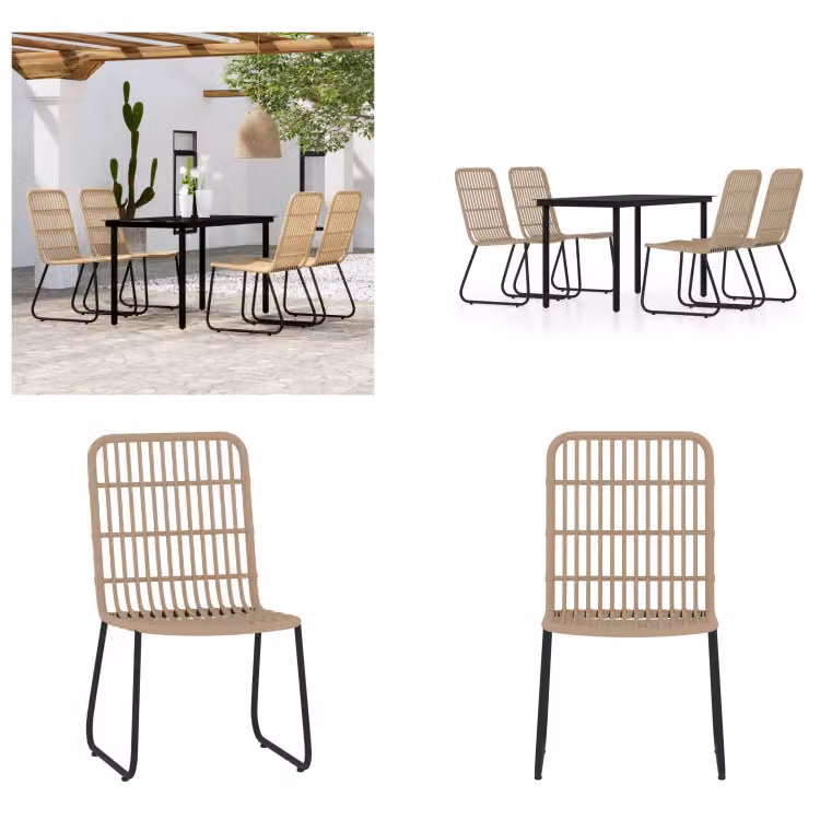 vidaXL set da pranzo da giardino 5 pezzi effetto quercia - set da pranzo da giardino - set da pranzo da esterno - set da pranzo da patio