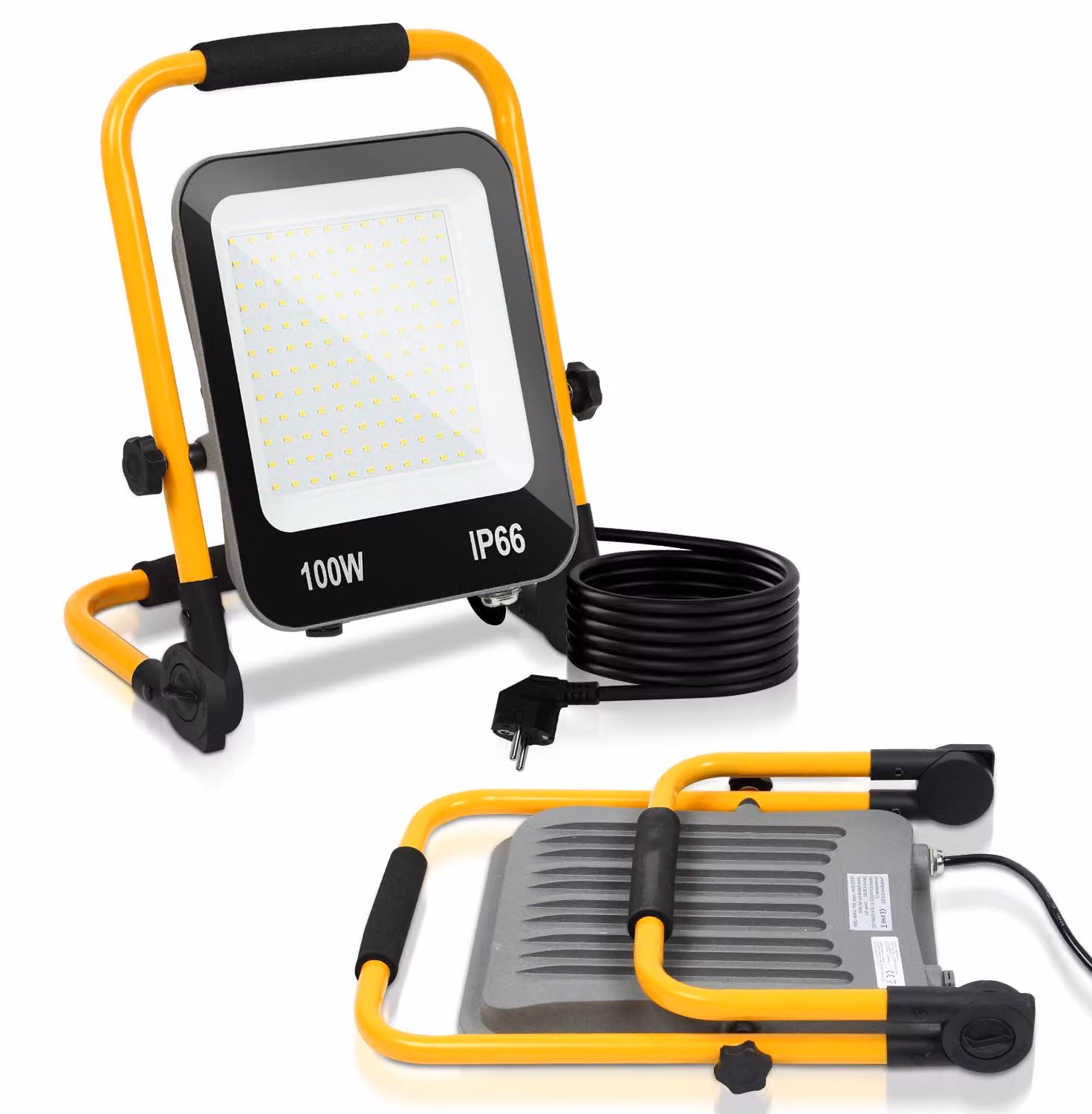 Lampada a LED da esterno, 100 W, 10.000 lumen, grado di protezione IP66, luce bianca fredda, cavo da 3 metri
