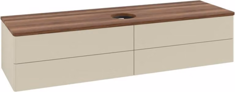 V&B Mobiletto senza struttura frontale - illuminazione Antao 160x50cm, WBP-colore w. wal, si Gr m Lac