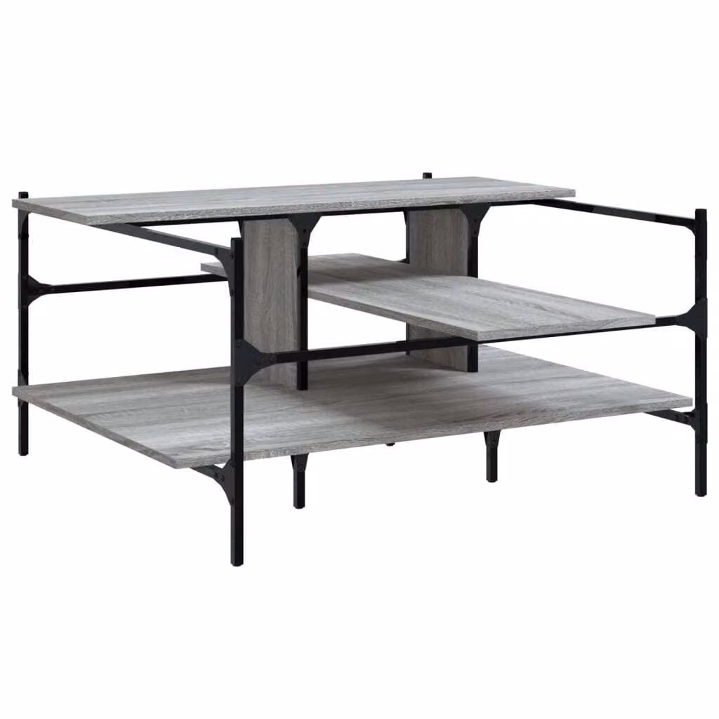 Tavolino Salotto Grigio Sonoma 100x100x48,5cm Legno Multistrato