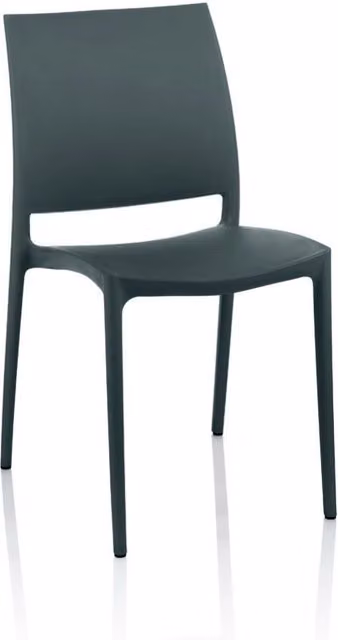 Set 4 Sedia polipropilene Curtis colore grigio metal