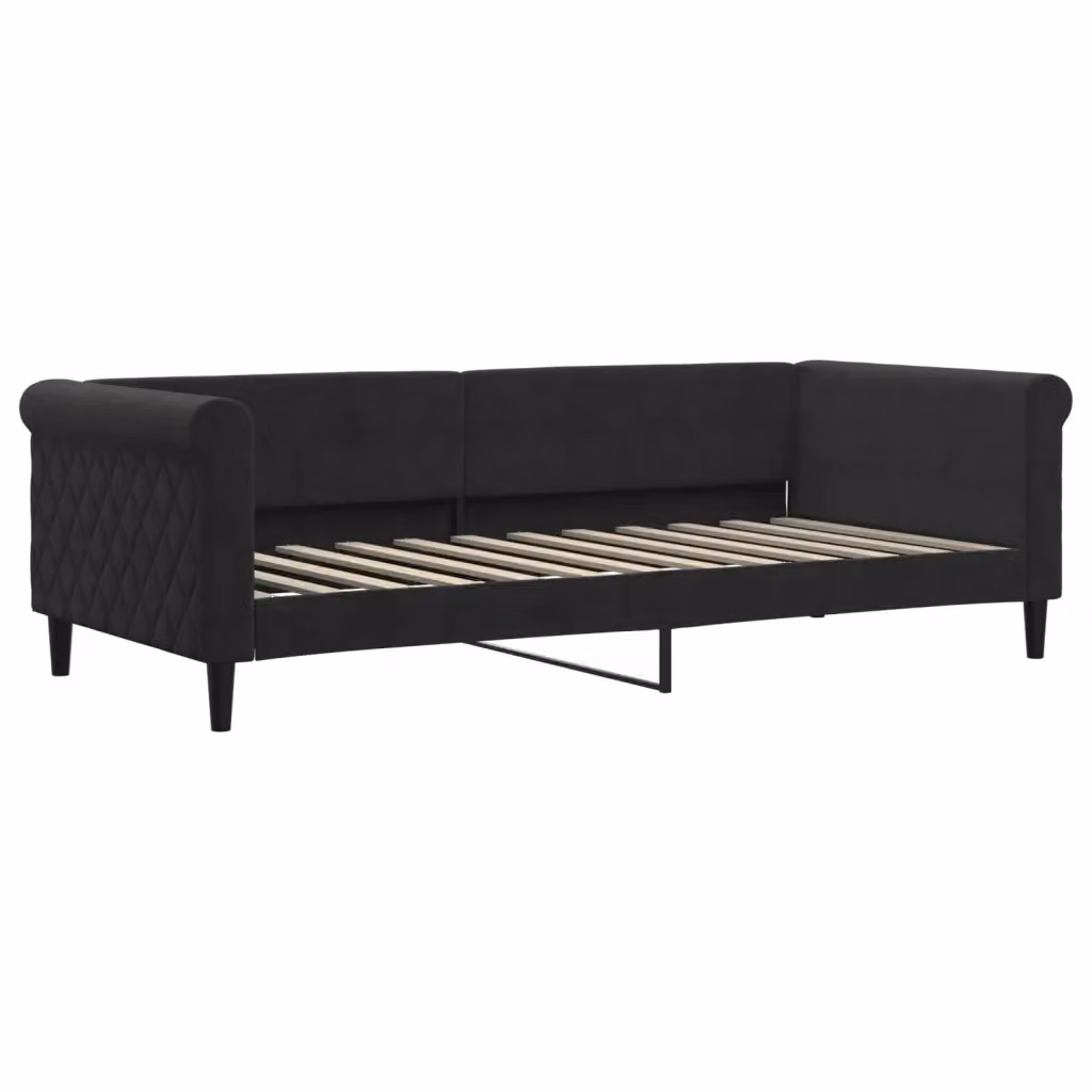 Letto moderno vidaXL con struttura imbottita in nero per camera da letto o soggiorno – 2