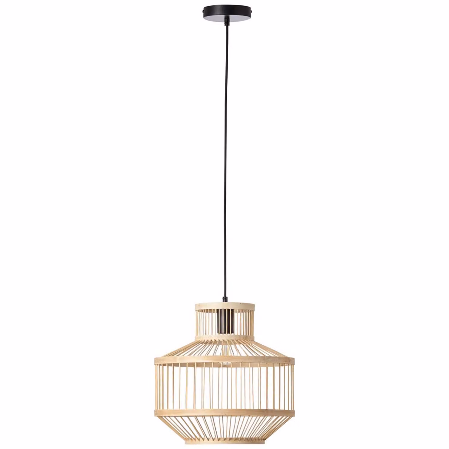 Lampada a sospensione Teva a 1 luce, nero/naturale