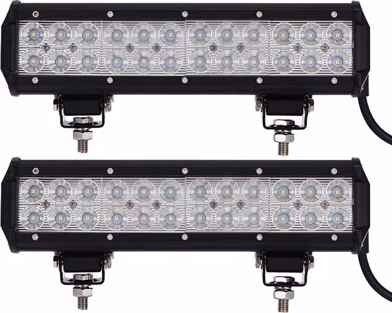 Greenmigo 2 X 72W Led Fari da lavoro Light Bar Luce di lavoro Flood Fari supplementari 60 gradi Bianco freddo 6000-6500K 12-24V 6800lm Impermeabile IP67
