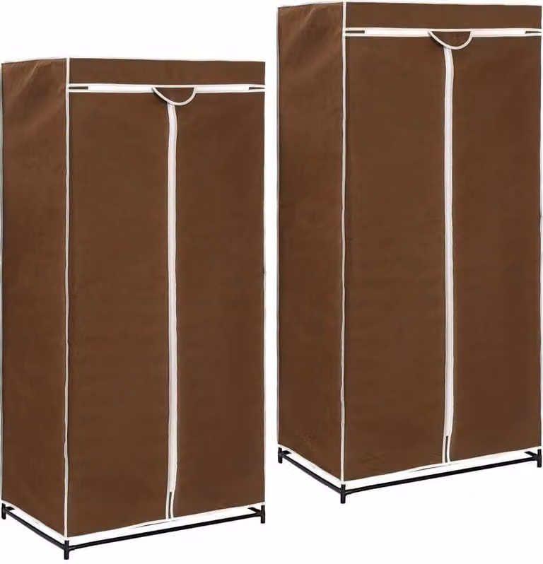 The Living Store Armadi 2 pz. Marrone 75×50×160 cm