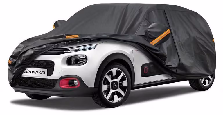 Copertura per auto impermeabile e traspirante, adatta per Citroen C3 (2002-2025), con 7 strati, ideale per la copertura completa dell'auto, protegge dalla polvere, colore nero