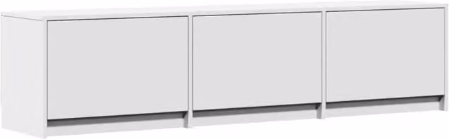 Mobile TV con illuminazione LED integrata in stile rustico, colore bianco, L 165 cm x P 34 cm x H 40 cm