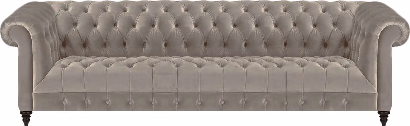 Grau Möbel Polstermöbel Chesterfield Viersitzer Sofa Couch Wohnzimmer