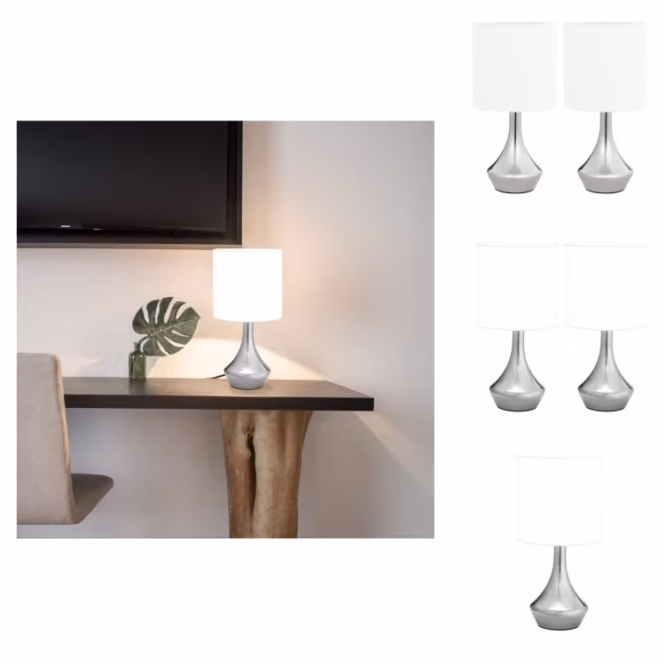 vidaXL Lampade da tavolo 2 pz. Touch Sensor Bianco E14 - Lampade