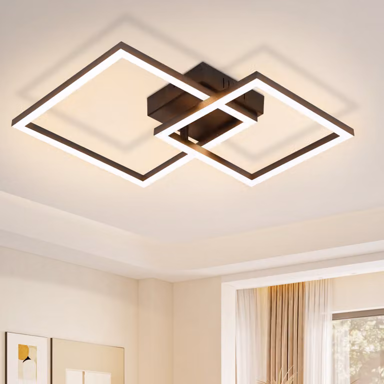 ZMH LED plafoniera nera angolare 20W bianco caldo camera da letto lampada design moderno soggiorno nero cucina lampada illuminazione a soffitto