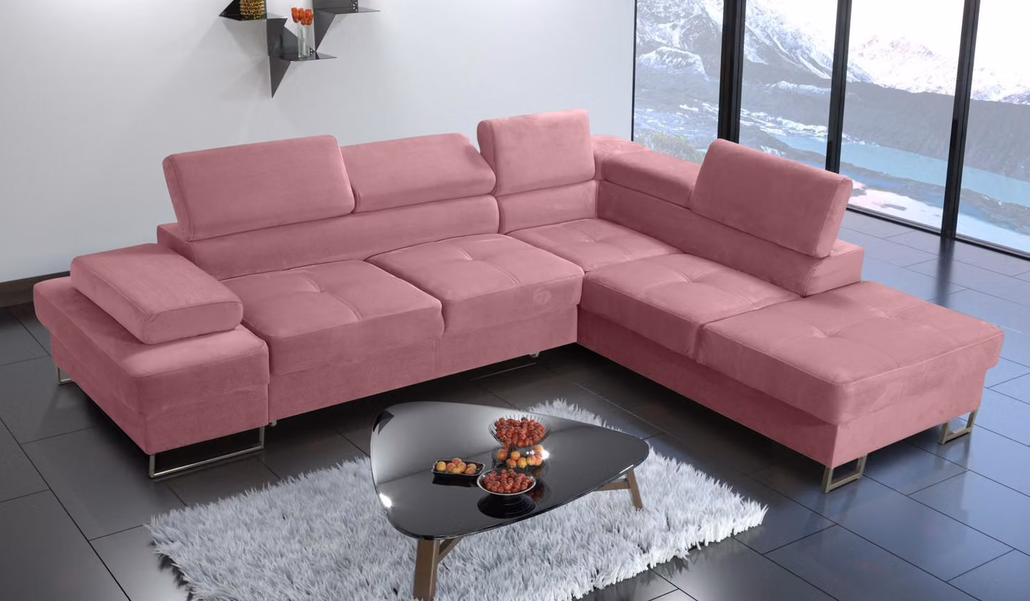 Ecksofa Polsterung Couch Textil Wohnzimmer L-Form Modern Gelb Design Sofas