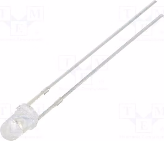 2 LED, angolo di emissione 30°, 3 mm, senza limitatore, modello OSK7DL3131A, diodi LED a foro passante (THT) da 3 mm, intensità luminosa da 2180 a 3000 mcd