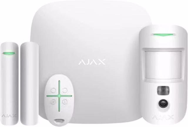 Kit Allarme Ajax con Hub, Motioncam e DoorProtect Cam Plus HDR Bianco