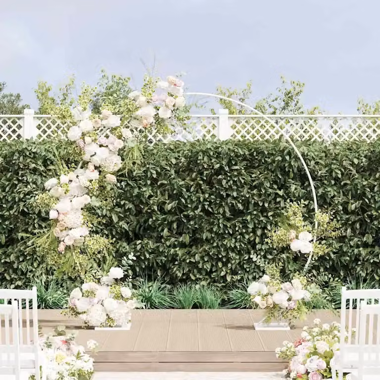 Arco nuziale singolo vidaXL in acciaio bianco per matrimoni o anniversari L 220 cm x P 45 cm x H 200 cm