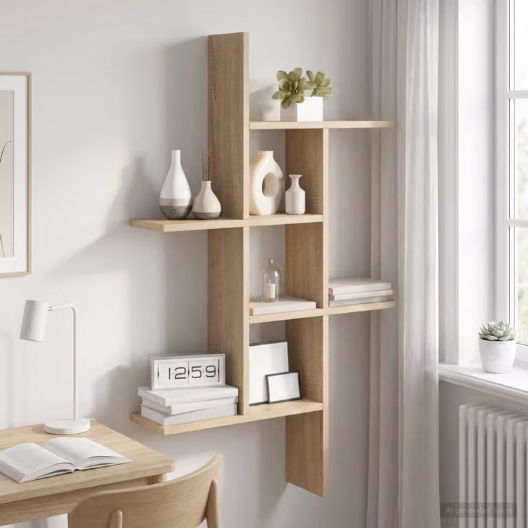 Scaffale da parete moderno vidaXL in Rovere Sonoma, L: 61 cm, P: 15 cm, H: 102 cm