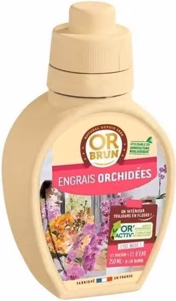 Or Brun Fertilizzante liquido per orchidee, 250 ml, favorisce la crescita, prodotto in Francia, adatto all'agricoltura biologica