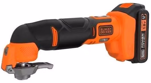 Utensile multifunzione BLACK+DECKER BDCOS18D1K-QW da 18V, con 20 accessori, batteria e caricabatterie inclusi