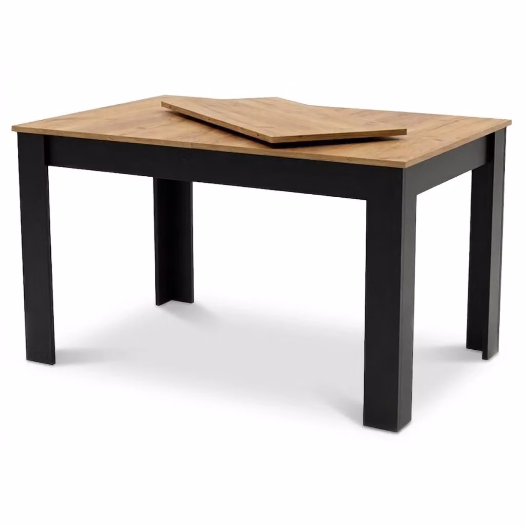 Tavolo allungabile moderno KENDRA HOME in rovere e nero L: 126 cm, P: 80 cm, H: 75 cm – 2