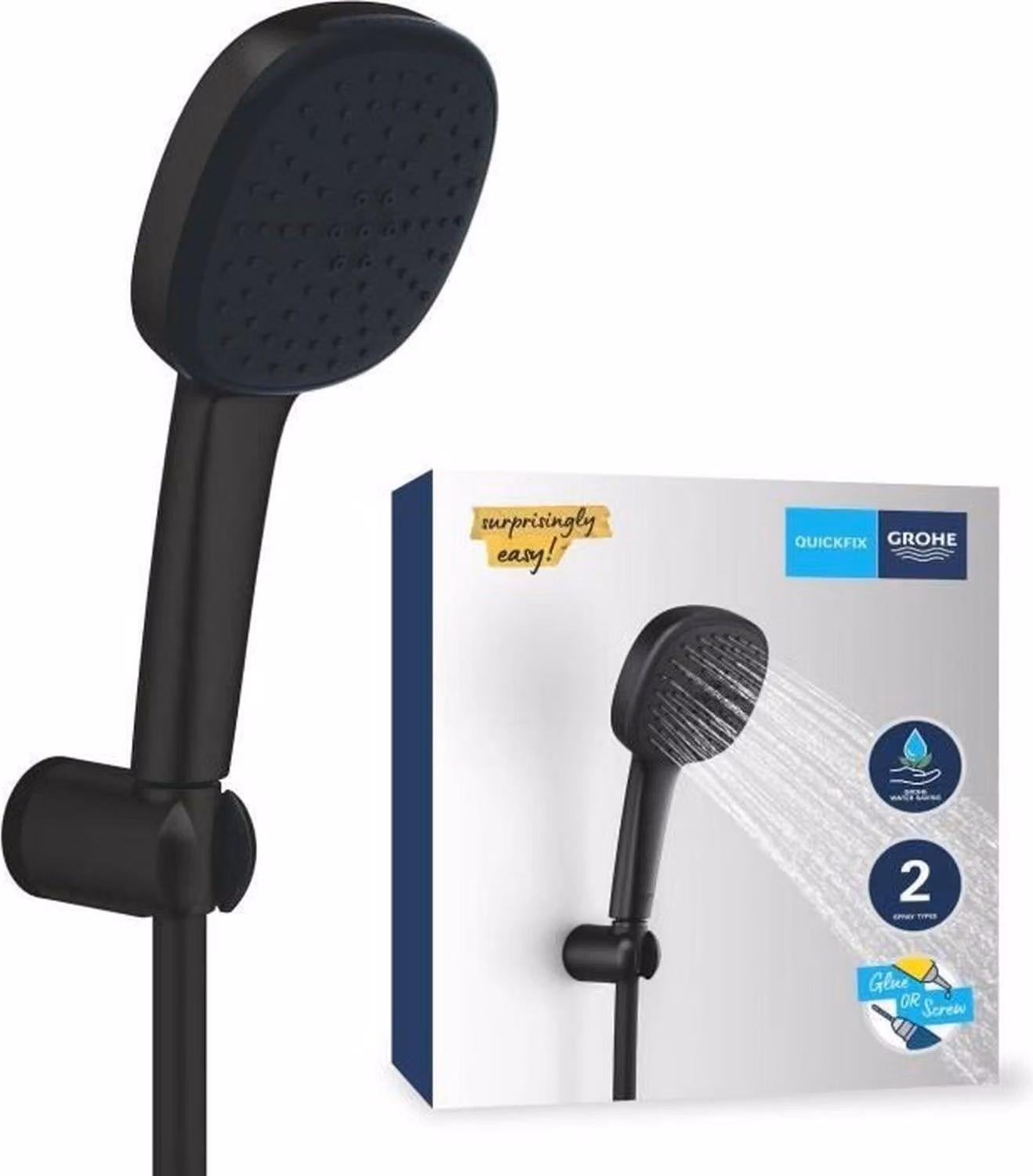 Shower set with 2-jet shower head. holder and hose - GROHE Vitalio Comfort 110 263992431 - Easy selection - Water saving