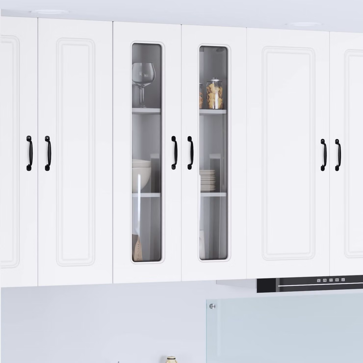 vidaXL Pensile da cucina Kalmar Bianco con ante a battente e ripiani interni L 60 x P 31 x H 100 cm