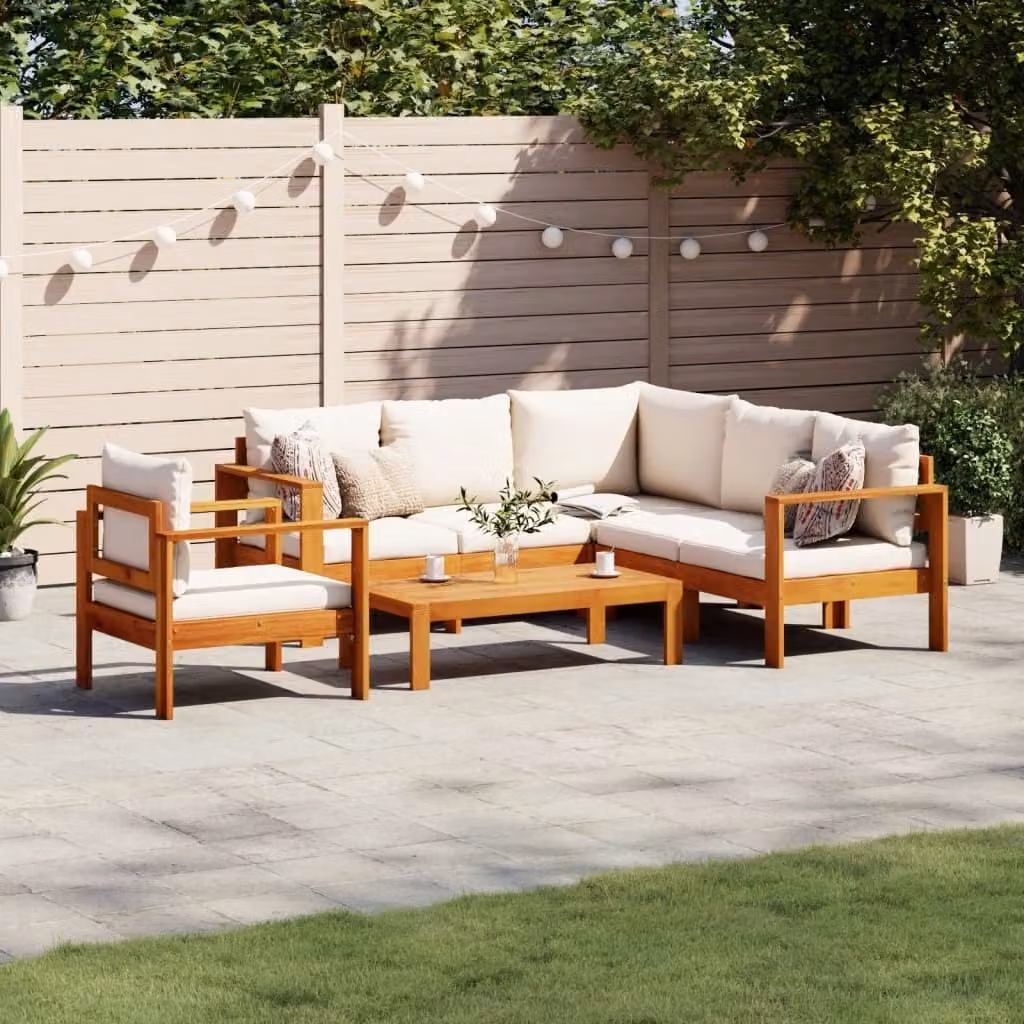 Maison Exclusive - Set da giardino 5 pezzi con cuscini in legno massello di acacia