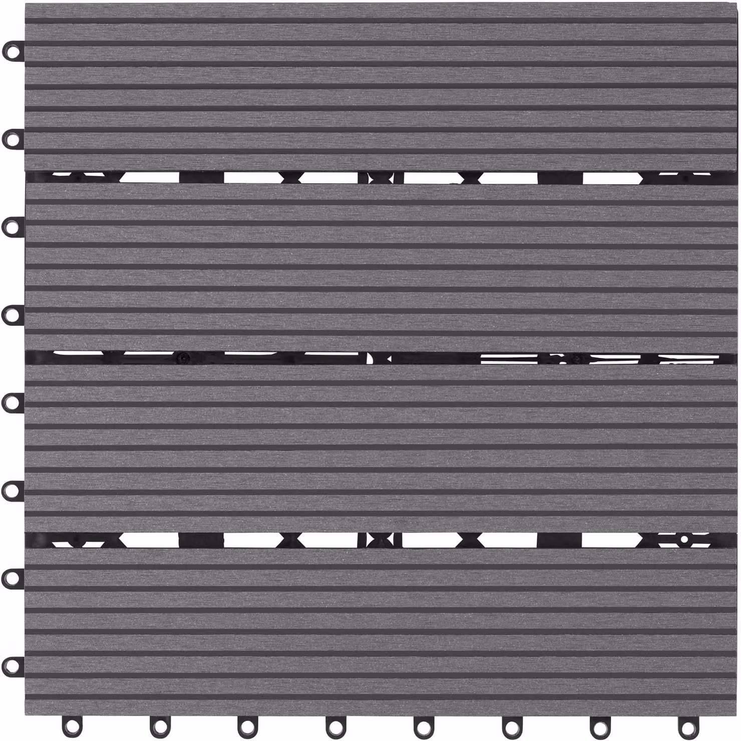Set di 11 piastrelle da esterno tectake in WPC effetto legno colore grigio – 2
