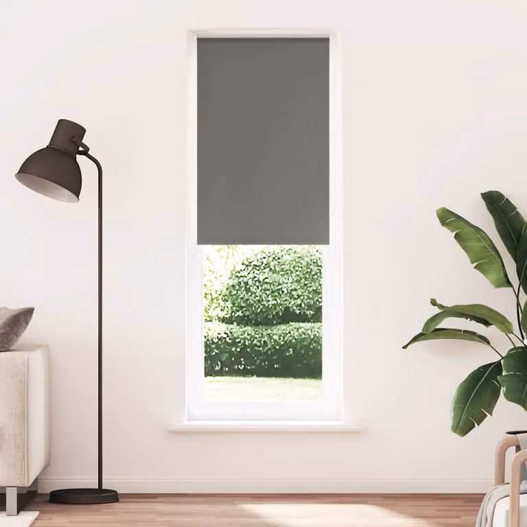 Tenda a Rullo Oscurante vidaXL in Poliestere Grigio, L: 85 cm, H: 230 cm