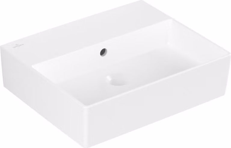 V&B Memento 2.0 lavabo 50x42cm, con sfioratore, pietra bianca C-plus