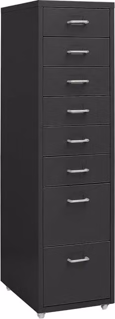 Schedario Mobile Antracite 28x41x109 cm in Metallo 335923