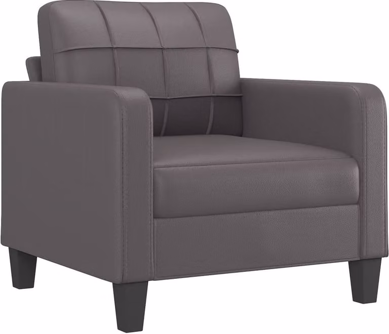 Poltrona Grigia 60 cm in Pelle finta