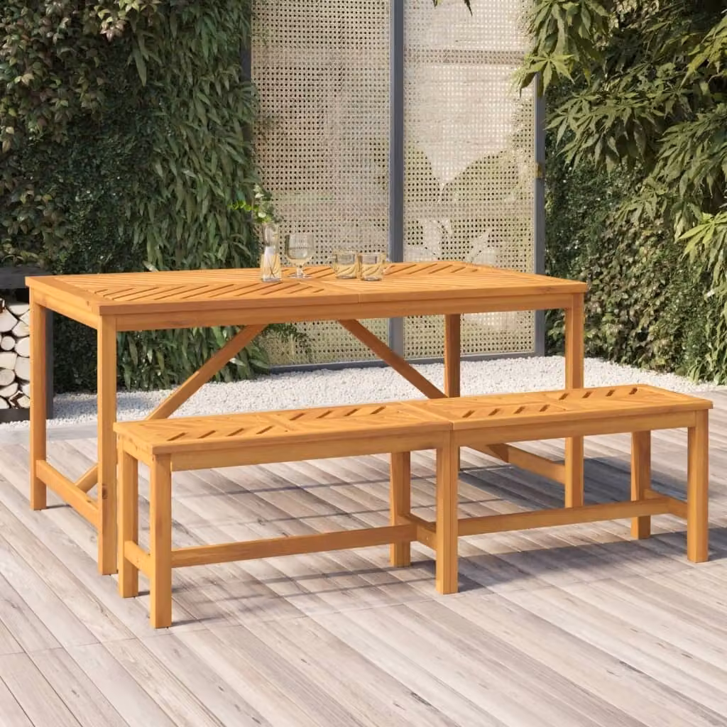 The Living Store Panca da giardino 150 cm in legno massiccio di acacia