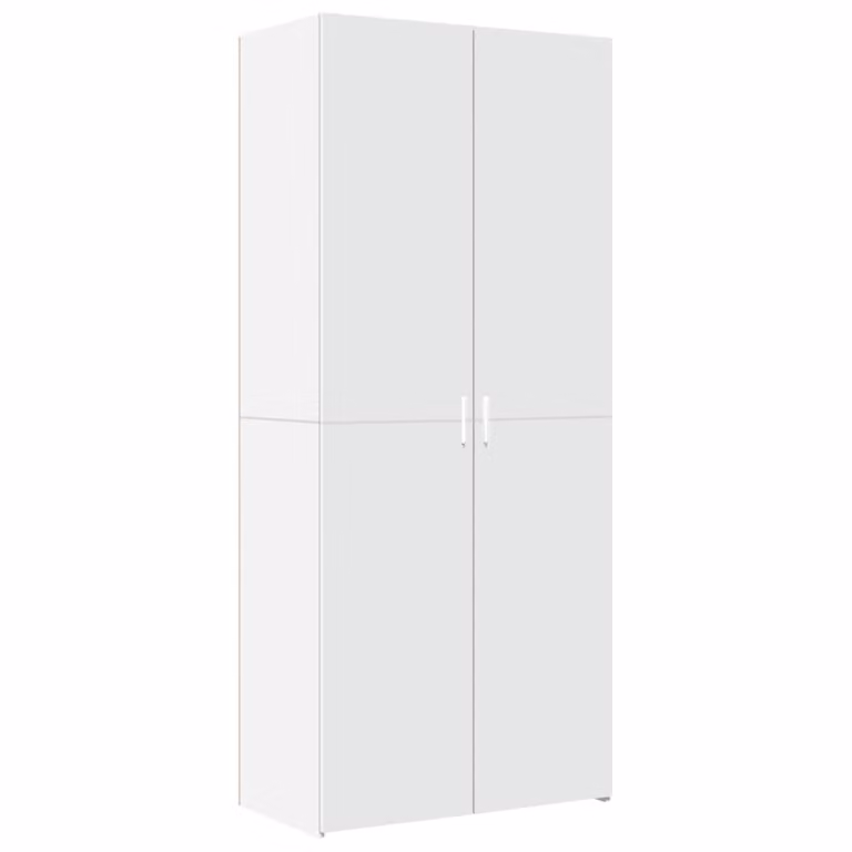 Credenza Bianca 80x42,5x185 cm in Legno Ingegnerizzato