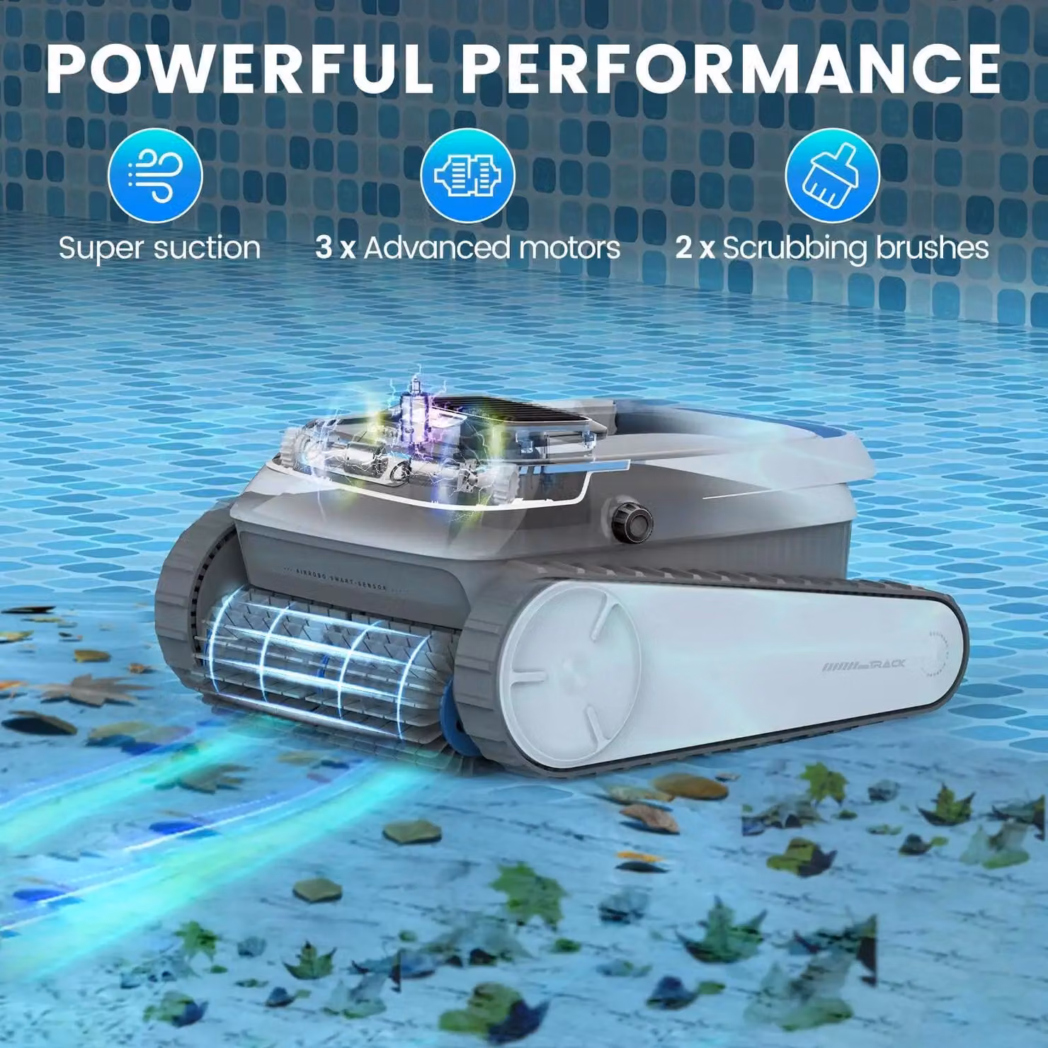 Robot per piscina intelligente - Aspirapolvere per piscina - Pulitore automatico per piscina - Pulitore per la linea d'acqua