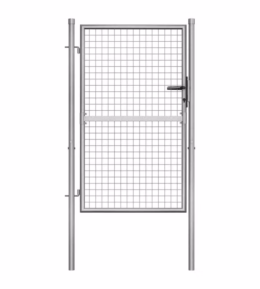 Cancello per Giardino in Acciaio Zincato 105x175cm Argento