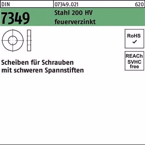 Dischi Reyher DIN 7349 St. 200 HV 17 tZn 073490210170000 (50 pezzi)