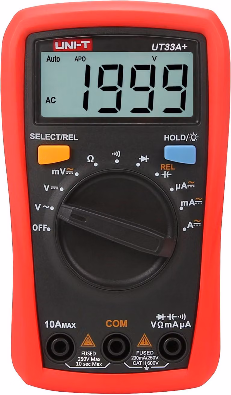 Multimetro UnI-T UT33A+, Nero/Rosso