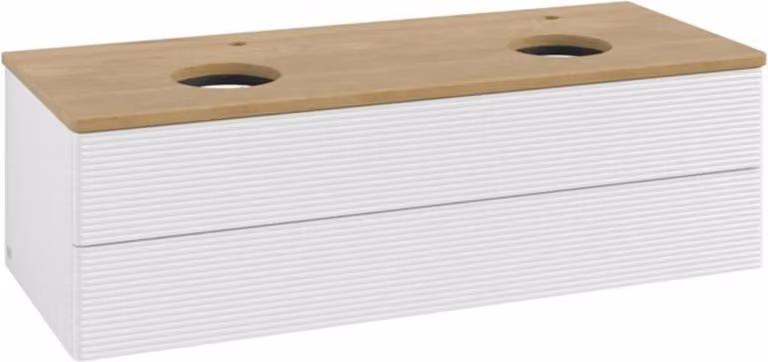 Mobiletto V&B con struttura frontale, con illuminazione Antao 120x36x50cm, HL, WBP hon. Oa, g wh. Lac