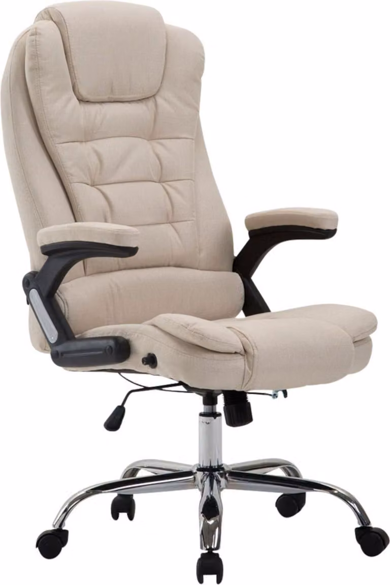 Sedia da ufficio XL - Sedia da ufficio ergonomica - Massimo comfort e sostegno | Colore: crema