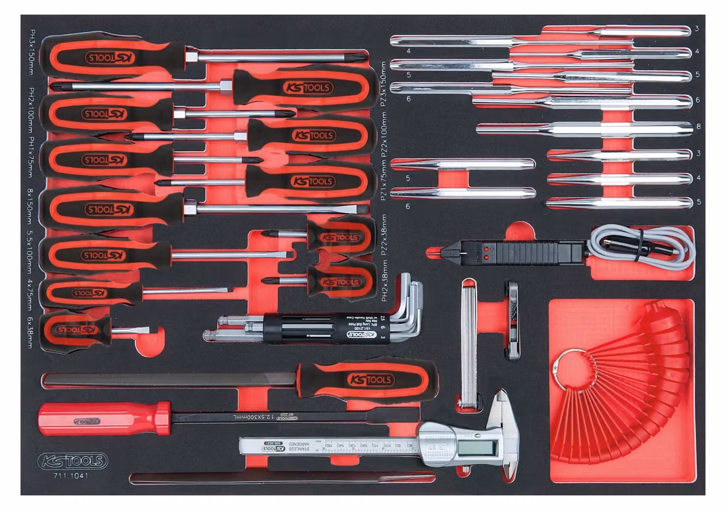 KS TOOLS SCS Set di cacciaviti e strumenti di misura 41 pezzi con inserto sistema 1/1 - 711.1041
