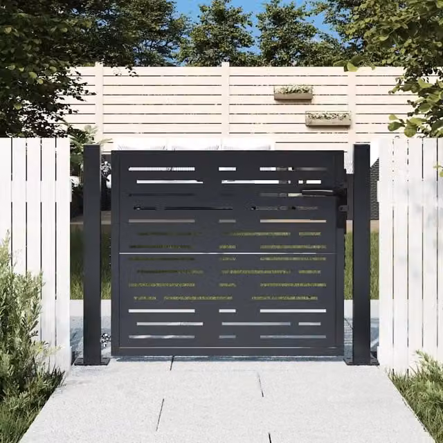 Cancello singolo da giardino vidaXL in acciaio zincato antracite L: 110 cm, H: 75 cm